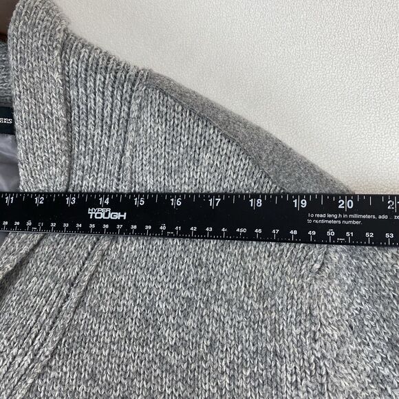 Zero Degrees Mens M Wool Shawl Collar Cardigan Sweater Gray Preppy Academia - Picture 16 of 16